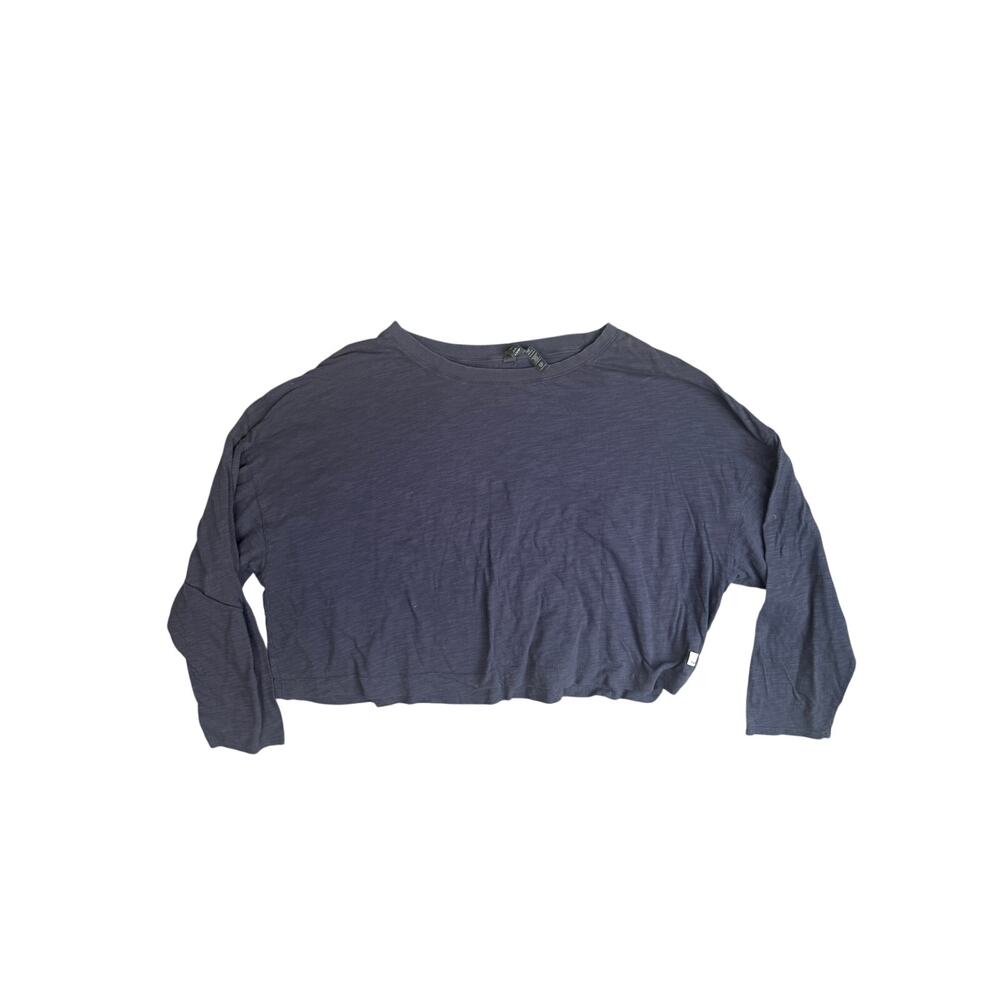 Vuori Sundown Cropped Top Long Sleeve Shirt Blue Athleisure XL